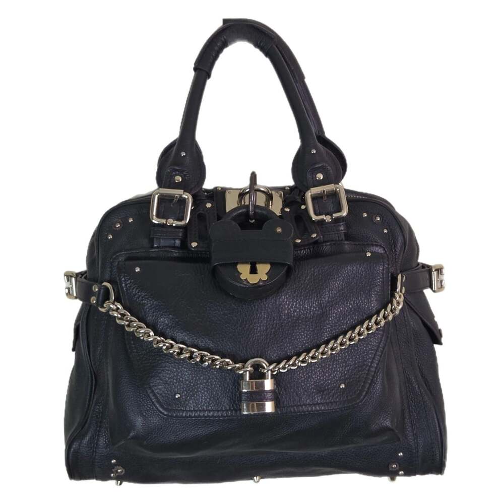 Chloe Brown Leather Paddington Satchel Shoulder w/ Custom Antique Bear Lock
